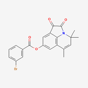 4,4,6-trimethyl-1,2-dioxo-1,2-dihydro-4H-pyrrolo[3,2,1-ij]quinolin-8-yl 3-bromobenzoate