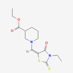 molecular formula C14H20N2O3S2 B14961887 ethyl 1-[(E)-(3-ethyl-4-oxo-2-thioxo-1,3-thiazolidin-5-ylidene)methyl]piperidine-3-carboxylate 