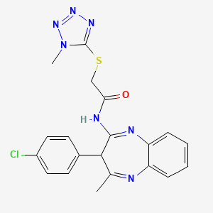 N-[3-(4-chlorophenyl)-4-methyl-3H-1,5-benzodiazepin-2-yl]-2-[(1-methyl-1H-tetrazol-5-yl)sulfanyl]acetamide