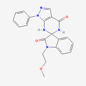 1-(2-methoxyethyl)-1'-phenyl-1',7'-dihydrospiro[indole-3,6'-pyrazolo[3,4-d]pyrimidine]-2,4'(1H,5'H)-dione