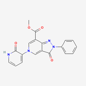 molecular formula C19H14N4O4 B14961994 Methyl 5-(2-hydroxypyridin-3-YL)-3-oxo-2-phenyl-2H,3H,5H-pyrazolo[4,3-C]pyridine-7-carboxylate 