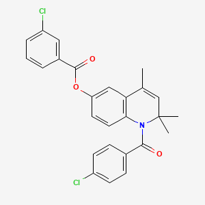 1-[(4-Chlorophenyl)carbonyl]-2,2,4-trimethyl-1,2-dihydroquinolin-6-yl 3-chlorobenzoate