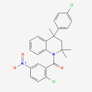 molecular formula C25H22Cl2N2O3 B14962014 (2-chloro-5-nitrophenyl)[4-(4-chlorophenyl)-2,2,4-trimethyl-3,4-dihydroquinolin-1(2H)-yl]methanone 