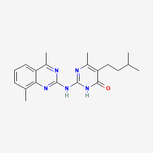 2-[(4,8-dimethylquinazolin-2-yl)amino]-6-methyl-5-(3-methylbutyl)pyrimidin-4(3H)-one