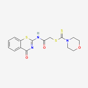 2-oxo-2-{[(2Z)-4-oxo-3,4-dihydro-2H-1,3-benzothiazin-2-ylidene]amino}ethyl morpholine-4-carbodithioate