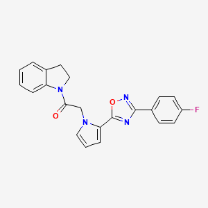 1-(2,3-dihydro-1H-indol-1-yl)-2-{2-[3-(4-fluorophenyl)-1,2,4-oxadiazol-5-yl]-1H-pyrrol-1-yl}ethanone