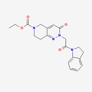 ethyl 2-[2-(2,3-dihydro-1H-indol-1-yl)-2-oxoethyl]-3-oxo-3,5,7,8-tetrahydropyrido[4,3-c]pyridazine-6(2H)-carboxylate