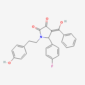 molecular formula C25H20FNO4 B14962078 4-Benzoyl-5-(4-fluorophenyl)-3-hydroxy-1-[2-(4-hydroxyphenyl)ethyl]-2,5-dihydro-1H-pyrrol-2-one 