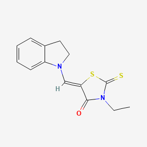 (5Z)-5-(2,3-dihydro-1H-indol-1-ylmethylidene)-3-ethyl-2-thioxo-1,3-thiazolidin-4-one