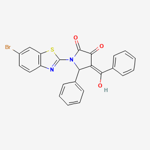 molecular formula C24H15BrN2O3S B14962087 (4E)-1-(6-bromo-1,3-benzothiazol-2-yl)-4-[hydroxy(phenyl)methylidene]-5-phenylpyrrolidine-2,3-dione 