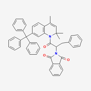 2-[1-oxo-3-phenyl-1-(2,2,4-trimethyl-7-tritylquinolin-1(2H)-yl)propan-2-yl]-1H-isoindole-1,3(2H)-dione