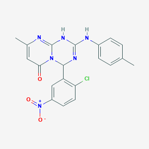 4-(2-chloro-5-nitrophenyl)-8-methyl-2-[(4-methylphenyl)amino]-1,4-dihydro-6H-pyrimido[1,2-a][1,3,5]triazin-6-one