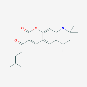 molecular formula C22H29NO3 B14962125 6,8,8,9-tetramethyl-3-(4-methylpentanoyl)-6,7,8,9-tetrahydro-2H-pyrano[3,2-g]quinolin-2-one 