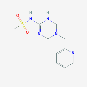 molecular formula C10H15N5O2S B14962131 N-[5-(2-pyridylmethyl)-1,4,5,6-tetrahydro-1,3,5-triazin-2-yl]methanesulfonamide 