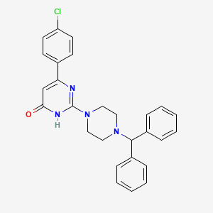 molecular formula C27H25ClN4O B14962150 6-(4-chlorophenyl)-2-[4-(diphenylmethyl)piperazin-1-yl]pyrimidin-4(3H)-one 