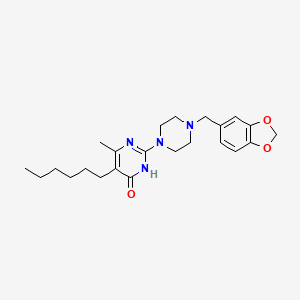 molecular formula C23H32N4O3 B14962156 2-[4-(1,3-benzodioxol-5-ylmethyl)piperazin-1-yl]-5-hexyl-6-methylpyrimidin-4(3H)-one 