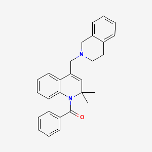 molecular formula C28H28N2O B14962172 [4-(3,4-dihydroisoquinolin-2(1H)-ylmethyl)-2,2-dimethylquinolin-1(2H)-yl](phenyl)methanone 