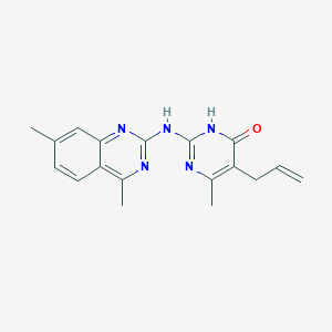 2-[(4,7-dimethylquinazolin-2-yl)amino]-6-methyl-5-(prop-2-en-1-yl)pyrimidin-4(3H)-one