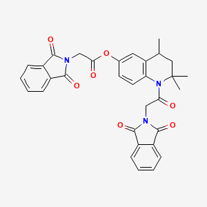 molecular formula C32H27N3O7 B14962180 1-[(1,3-dioxo-1,3-dihydro-2H-isoindol-2-yl)acetyl]-2,2,4-trimethyl-1,2,3,4-tetrahydroquinolin-6-yl (1,3-dioxo-1,3-dihydro-2H-isoindol-2-yl)acetate 