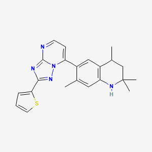 2,2,4,7-Tetramethyl-6-[2-(thiophen-2-yl)[1,2,4]triazolo[1,5-a]pyrimidin-7-yl]-1,2,3,4-tetrahydroquinoline