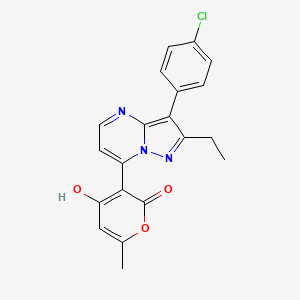 3-[3-(4-chlorophenyl)-2-ethylpyrazolo[1,5-a]pyrimidin-7-yl]-4-hydroxy-6-methyl-2H-pyran-2-one