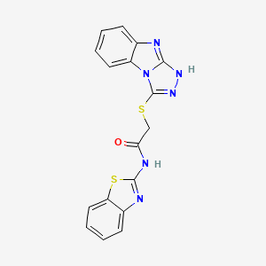 N-(1,3-benzothiazol-2-yl)-2-(9H-[1,2,4]triazolo[4,3-a]benzimidazol-3-ylsulfanyl)acetamide