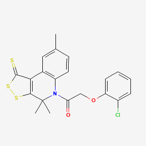 molecular formula C21H18ClNO2S3 B14962209 2-(2-chlorophenoxy)-1-(4,4,8-trimethyl-1-thioxo-1,4-dihydro-5H-[1,2]dithiolo[3,4-c]quinolin-5-yl)ethanone 