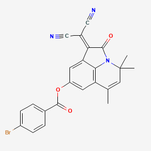 [3-(dicyanomethylidene)-9,11,11-trimethyl-2-oxo-1-azatricyclo[6.3.1.04,12]dodeca-4,6,8(12),9-tetraen-6-yl] 4-bromobenzoate