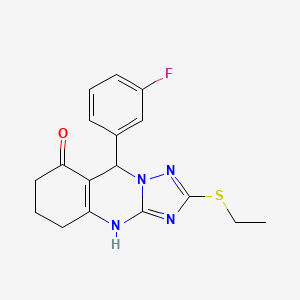 2-(ethylsulfanyl)-9-(3-fluorophenyl)-5,6,7,9-tetrahydro[1,2,4]triazolo[5,1-b]quinazolin-8(4H)-one