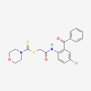 molecular formula C20H19ClN2O3S2 B14962254 2-{[4-Chloro-2-(phenylcarbonyl)phenyl]amino}-2-oxoethyl morpholine-4-carbodithioate 