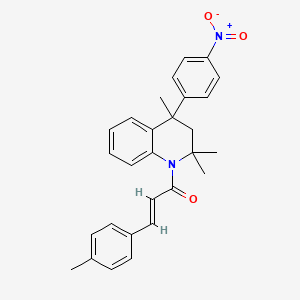 (2E)-3-(4-methylphenyl)-1-[2,2,4-trimethyl-4-(4-nitrophenyl)-3,4-dihydroquinolin-1(2H)-yl]prop-2-en-1-one