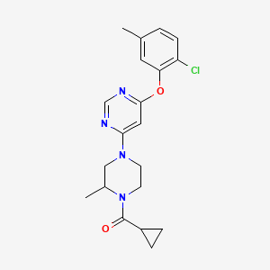 4-(2-Chloro-5-methylphenoxy)-6-(4-cyclopropanecarbonyl-3-methylpiperazin-1-YL)pyrimidine