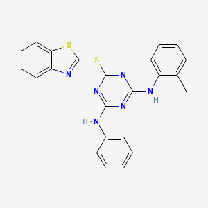 molecular formula C24H20N6S2 B14962327 6-(1,3-benzothiazol-2-ylsulfanyl)-N,N'-bis(2-methylphenyl)-1,3,5-triazine-2,4-diamine 