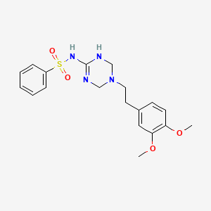 N-{5-[2-(3,4-dimethoxyphenyl)ethyl]-1,4,5,6-tetrahydro-1,3,5-triazin-2-yl}benzenesulfonamide