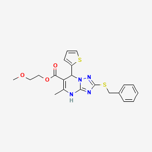 2-Methoxyethyl 2-(benzylsulfanyl)-5-methyl-7-(thiophen-2-yl)-4,7-dihydro[1,2,4]triazolo[1,5-a]pyrimidine-6-carboxylate