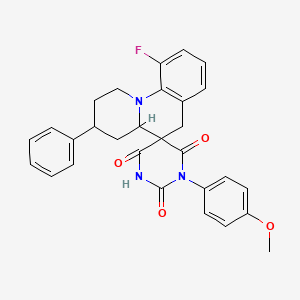 molecular formula C29H26FN3O4 B14962356 10-fluoro-1'-(4-methoxyphenyl)-3-phenyl-2,3,4,4a-tetrahydro-1H,2'H,6H-spiro[pyrido[1,2-a]quinoline-5,5'-pyrimidine]-2',4',6'(1'H,3'H)-trione 