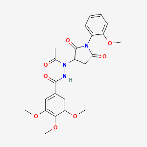 molecular formula C23H25N3O8 B14962368 N'-acetyl-3,4,5-trimethoxy-N'-[1-(2-methoxyphenyl)-2,5-dioxopyrrolidin-3-yl]benzohydrazide 