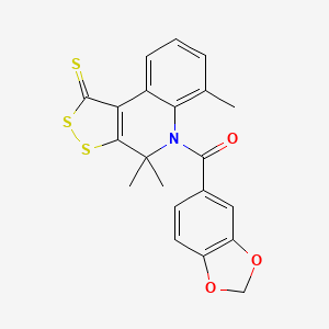 1,3-benzodioxol-5-yl(4,4,6-trimethyl-1-thioxo-1,4-dihydro-5H-[1,2]dithiolo[3,4-c]quinolin-5-yl)methanone