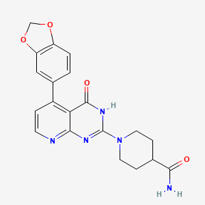 1-[5-(1,3-Benzodioxol-5-yl)-4-oxo-3,4-dihydropyrido[2,3-d]pyrimidin-2-yl]piperidine-4-carboxamide