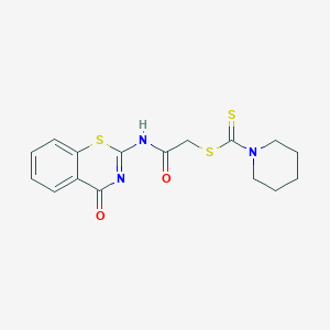 molecular formula C16H17N3O2S3 B14962430 2-oxo-2-{[(2Z)-4-oxo-3,4-dihydro-2H-1,3-benzothiazin-2-ylidene]amino}ethyl piperidine-1-carbodithioate CAS No. 488744-03-2