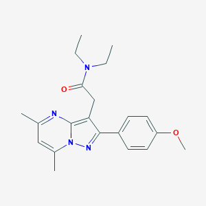 molecular formula C21H26N4O2 B149625 N,N-diethyl-2-(2-(4-methoxyphenyl)-5,7-dimethylpyrazolo[1,5-a]pyrimidin-3-yl)acetamide CAS No. 386297-97-8