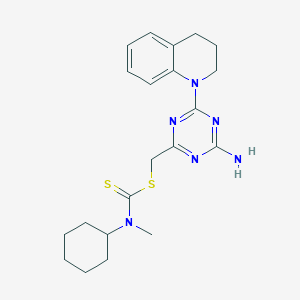 [4-amino-6-(3,4-dihydroquinolin-1(2H)-yl)-1,3,5-triazin-2-yl]methyl cyclohexyl(methyl)carbamodithioate