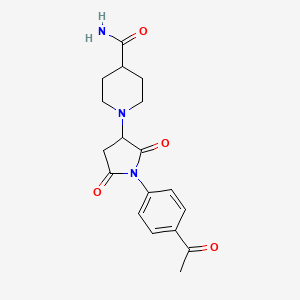 1-[1-(4-Acetylphenyl)-2,5-dioxopyrrolidin-3-yl]piperidine-4-carboxamide