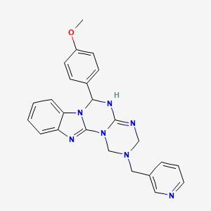 molecular formula C24H23N7O B14962507 9-(4-methoxyphenyl)-4-(pyridin-3-ylmethyl)-2,4,6,8,10,17-hexazatetracyclo[8.7.0.02,7.011,16]heptadeca-1(17),6,11,13,15-pentaene 