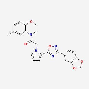 2-{2-[3-(1,3-benzodioxol-5-yl)-1,2,4-oxadiazol-5-yl]-1H-pyrrol-1-yl}-1-(6-methyl-2,3-dihydro-4H-1,4-benzoxazin-4-yl)ethanone