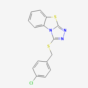 molecular formula C15H10ClN3S2 B14962511 3-[(4-Chlorobenzyl)sulfanyl][1,2,4]triazolo[3,4-b][1,3]benzothiazole 