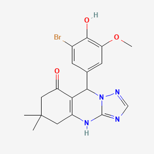 9-(3-bromo-4-hydroxy-5-methoxyphenyl)-6,6-dimethyl-5,6,7,9-tetrahydro[1,2,4]triazolo[5,1-b]quinazolin-8(4H)-one