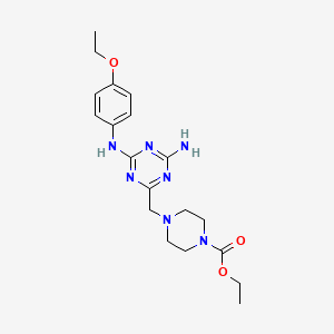 Ethyl 4-({4-amino-6-[(4-ethoxyphenyl)amino]-1,3,5-triazin-2-yl}methyl)piperazine-1-carboxylate