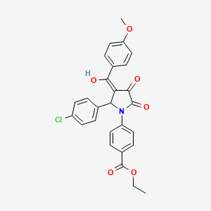 molecular formula C27H22ClNO6 B14962540 ethyl 4-[2-(4-chlorophenyl)-4-hydroxy-3-(4-methoxybenzoyl)-5-oxo-2,5-dihydro-1H-pyrrol-1-yl]benzoate 