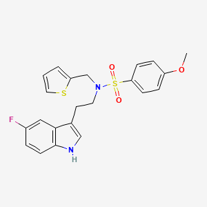 N-[2-(5-fluoro-1H-indol-3-yl)ethyl]-4-methoxy-N-(thiophen-2-ylmethyl)benzenesulfonamide